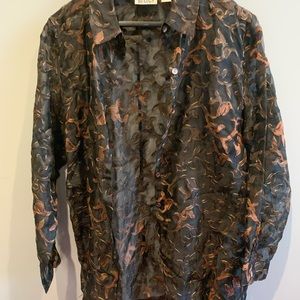 Chico’s embroidered semi-sheer silk top - 2